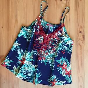Alya Palm Leaf Printed Camisole in Size S
